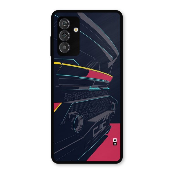 Super Car Parked Metal Back Case for Galaxy M14 5G