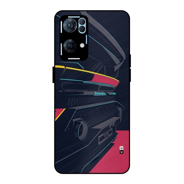 Super Car Parked Metal Back Case for Oppo Reno7 Pro 5G