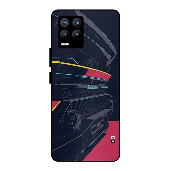 Super Car Parked Metal Back Case for Realme 8 Pro