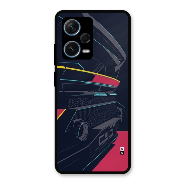 Super Car Parked Metal Back Case for Redmi Note 12 Pro Plus 5G