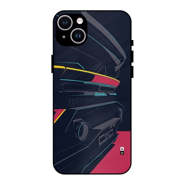 Super Car Parked Metal Back Case for iPhone 14 Plus