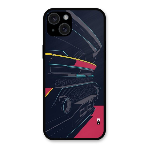 Super Car Parked Metal Back Case for iPhone 15 Plus