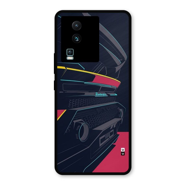Super Car Parked Metal Back Case for iQOO Neo 7 Pro