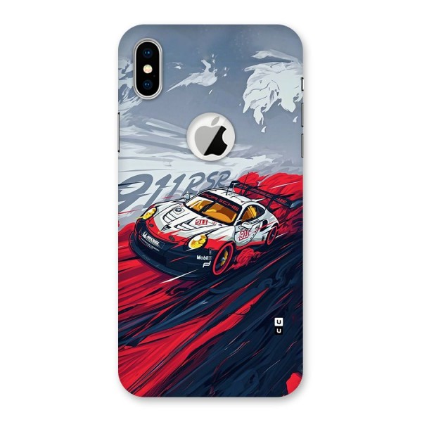Super Car illustration Back Case for iPhone X Logo Cut