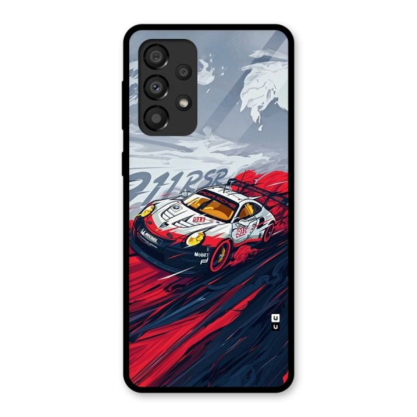 Super Car illustration Glass Back Case for Galaxy A33 5G