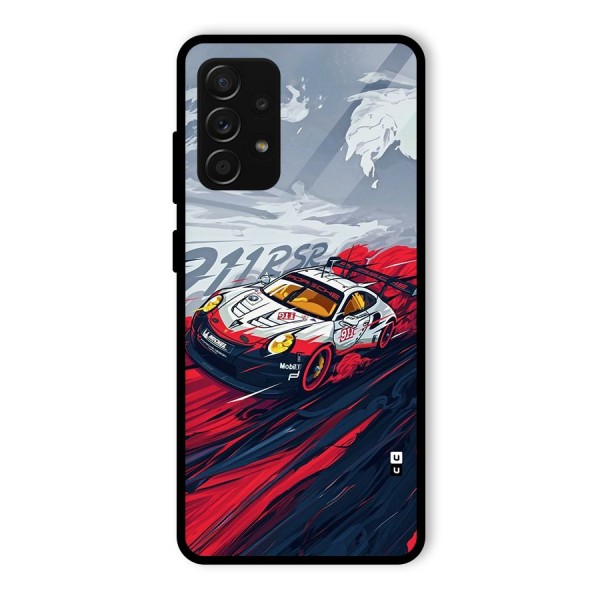 Super Car illustration Glass Back Case for Galaxy A53 5G