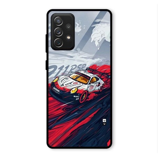 Super Car illustration Glass Back Case for Galaxy A72