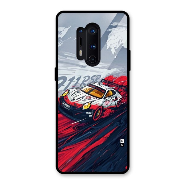 Super Car illustration Glass Back Case for OnePlus 8 Pro