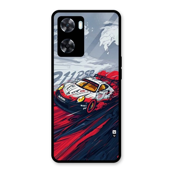 Super Car illustration Glass Back Case for Oppo A77