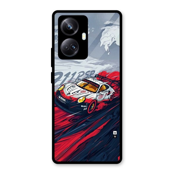 Super Car illustration Glass Back Case for Realme 10 Pro Plus