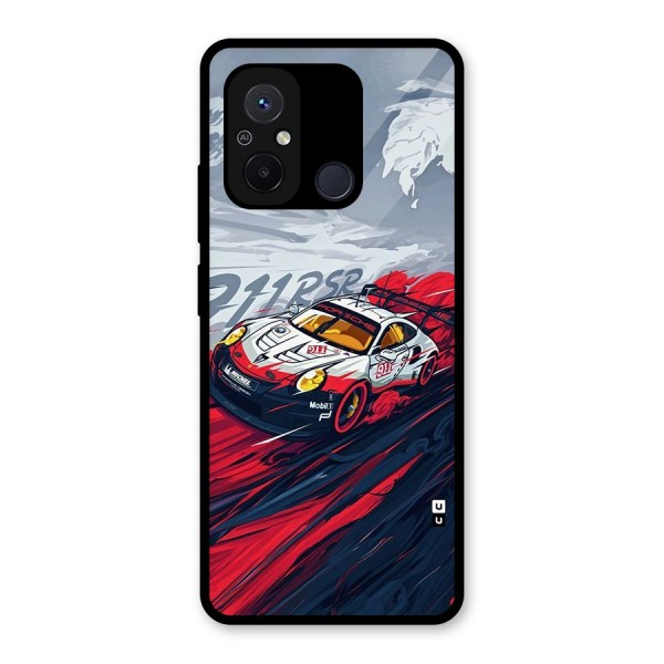 Super Car illustration Glass Back Case for Redmi 12C