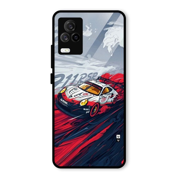 Super Car illustration Glass Back Case for Vivo iQOO 7 Legend 5G