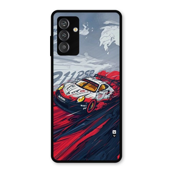 Super Car illustration Metal Back Case for Galaxy M14 5G
