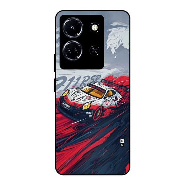 Super Car illustration Metal Back Case for Infinix Note 30 5G