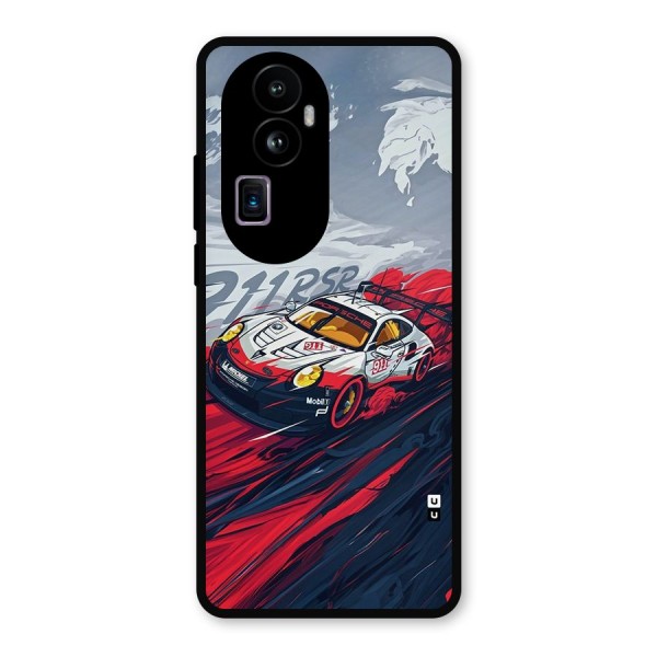 Super Car illustration Metal Back Case for Oppo Reno10 Pro Plus