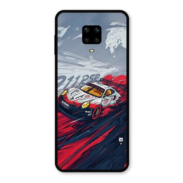 Super Car illustration Metal Back Case for Redmi Note 9 Pro