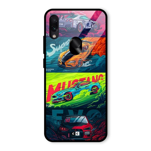 Super Racing Car Glass Back Case for Redmi Note 7 Pro