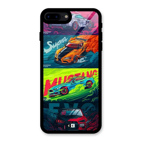 Super Racing Car Glass Back Case for iPhone 7 Plus
