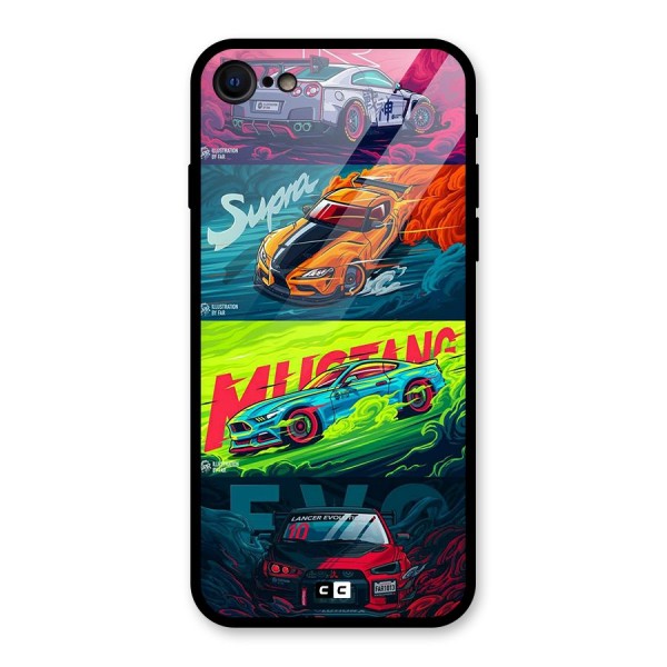 Super Racing Car Glass Back Case for iPhone SE 2020