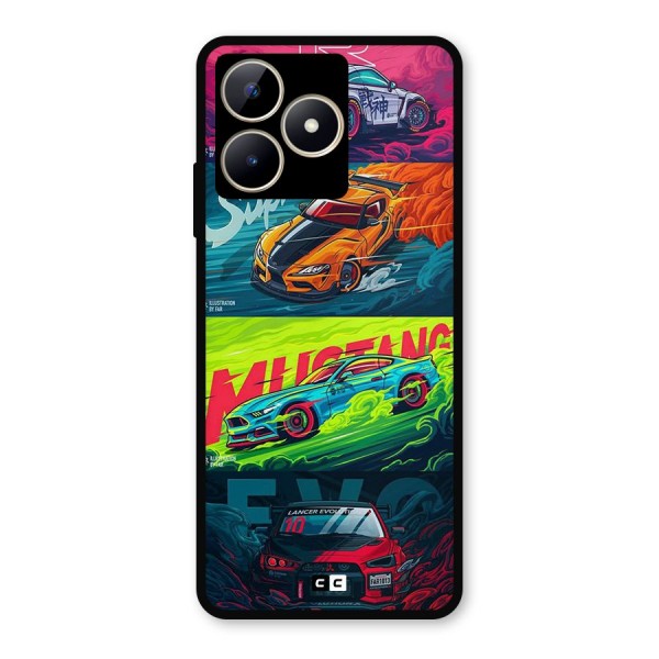 Super Racing Car Metal Back Case for Realme C53