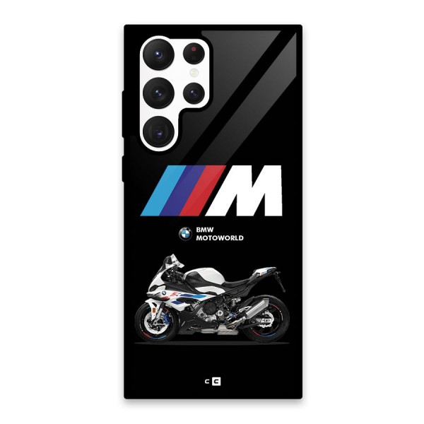 Superbike Stripes Glass Back Case for Galaxy S22 Ultra 5G