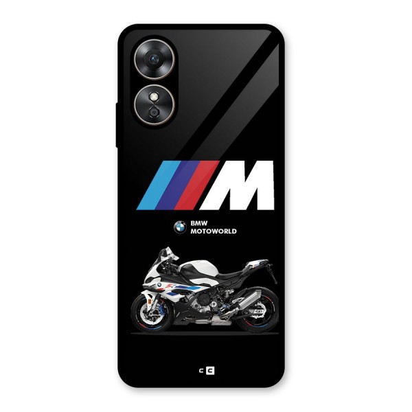 Superbike Stripes Glass Back Case for Oppo A17