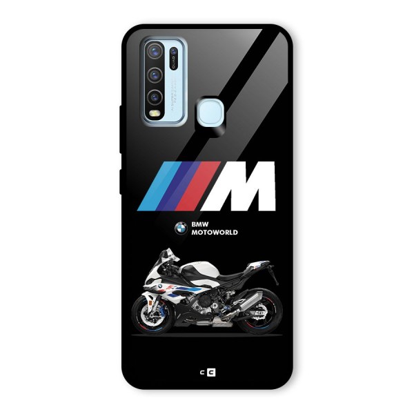 Superbike Stripes Glass Back Case for Vivo Y30
