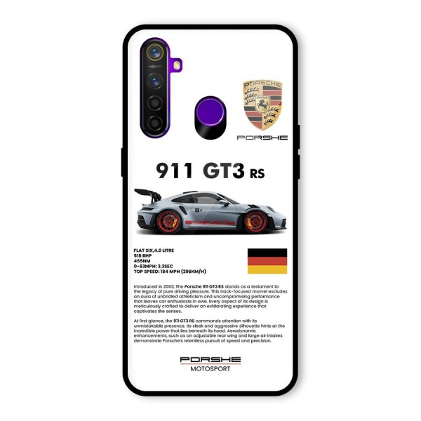 Supercar Features Glass Back Case for Realme 5 Pro