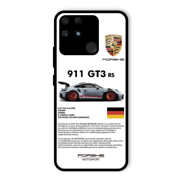Supercar Features Glass Back Case for Realme Narzo 50A