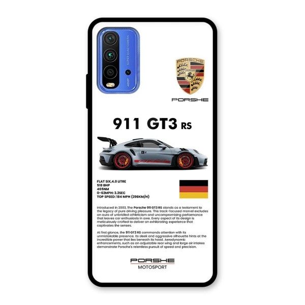 Supercar Features Glass Back Case for Redmi 9 Power