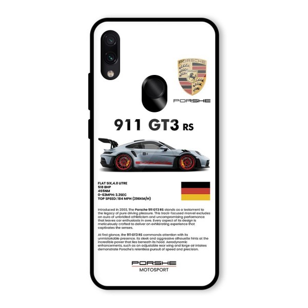 Supercar Features Glass Back Case for Redmi Note 7S