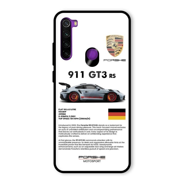 Supercar Features Glass Back Case for Redmi Note 8