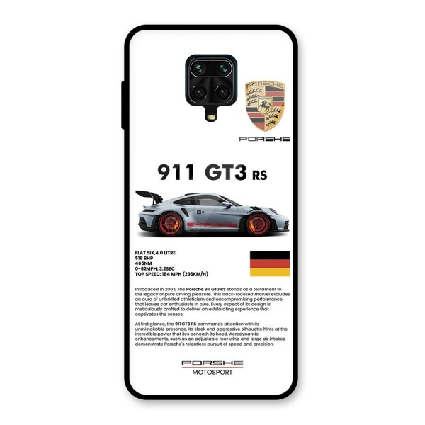 Supercar Features Glass Back Case for Redmi Note 9 Pro Max