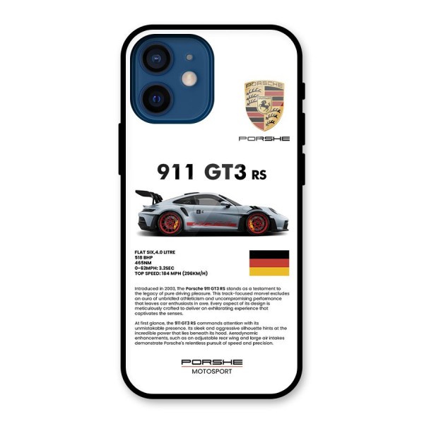 Supercar Features Glass Back Case for iPhone 12 Mini
