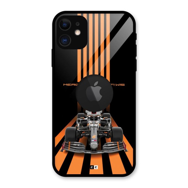 Supercar On Track Glass Back Case for iPhone 11 Logo Cut