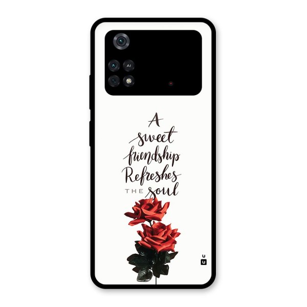 Sweet Friendship Glass Back Case for Poco M4 Pro 4G