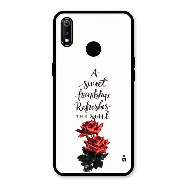 Sweet Friendship Glass Back Case for Realme 3