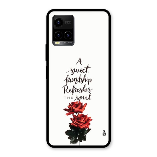 Sweet Friendship Glass Back Case for Vivo Y33s