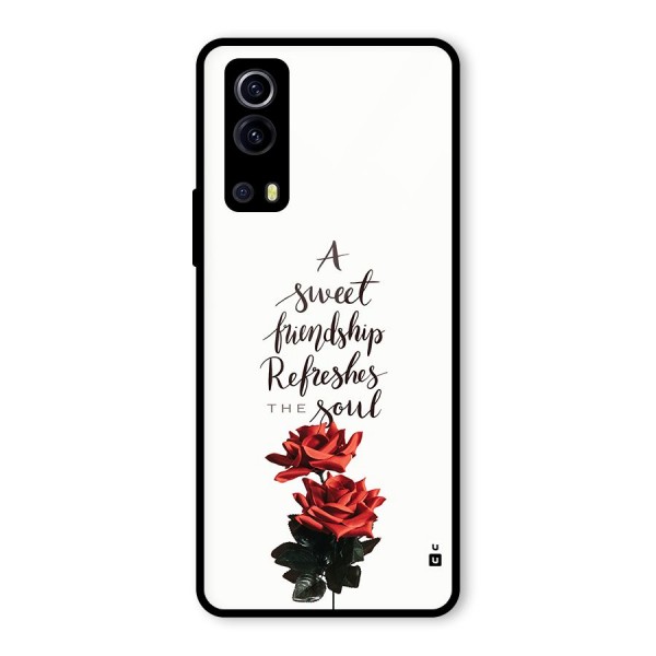 Sweet Friendship Glass Back Case for Vivo iQOO Z3