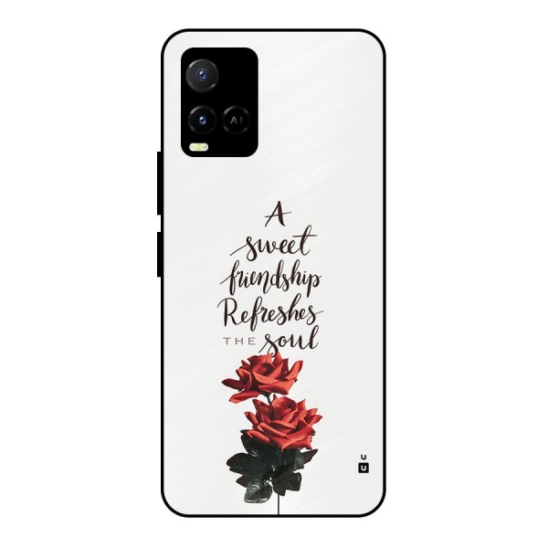 Sweet Friendship Metal Back Case for Vivo Y21 2021
