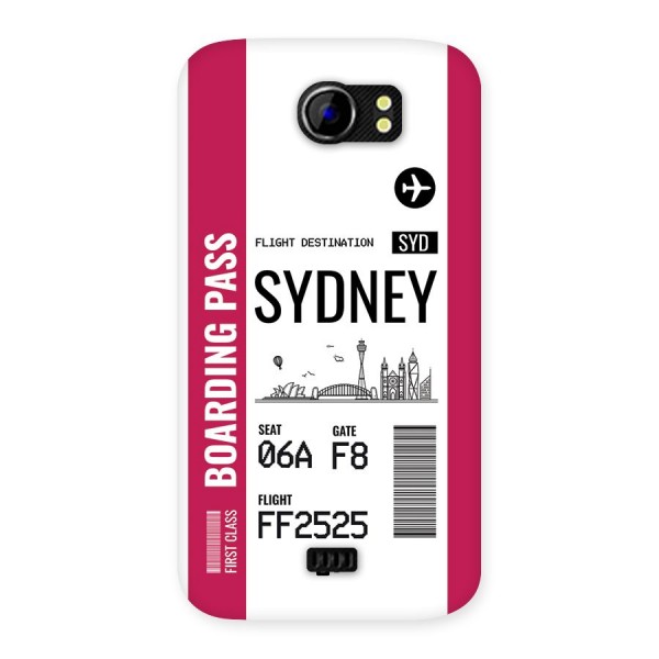 Sydney Boarding Pass Back Case for Canvas 2 A110