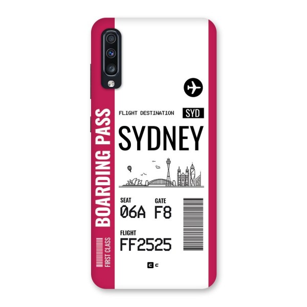 Sydney Boarding Pass Back Case for Galaxy A70