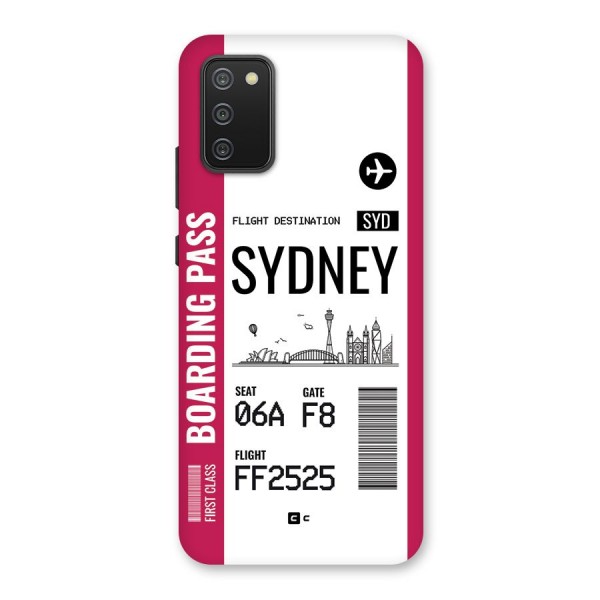 Sydney Boarding Pass Back Case for Galaxy M02s