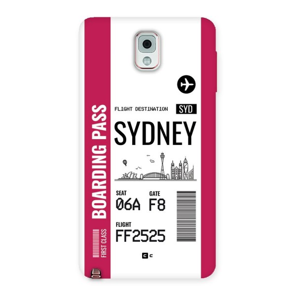 Sydney Boarding Pass Back Case for Galaxy Note 3