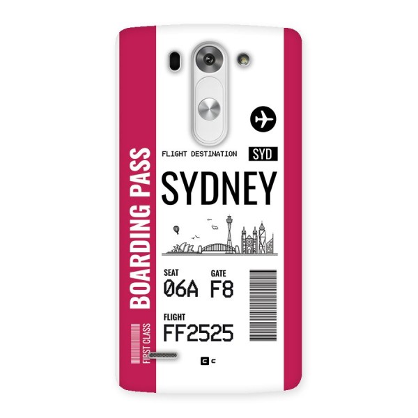 Sydney Boarding Pass Back Case for LG G3 Mini