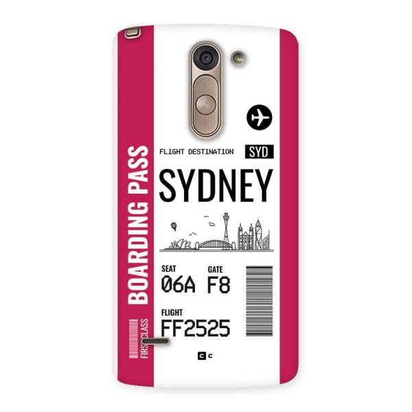Sydney Boarding Pass Back Case for LG G3 Stylus