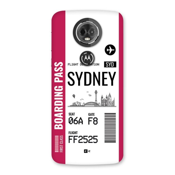 Sydney Boarding Pass Back Case for Moto E5 Plus