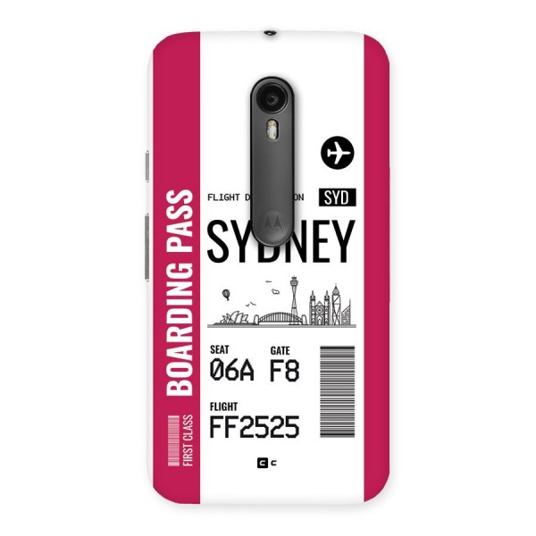 Sydney Boarding Pass Back Case for Moto G3