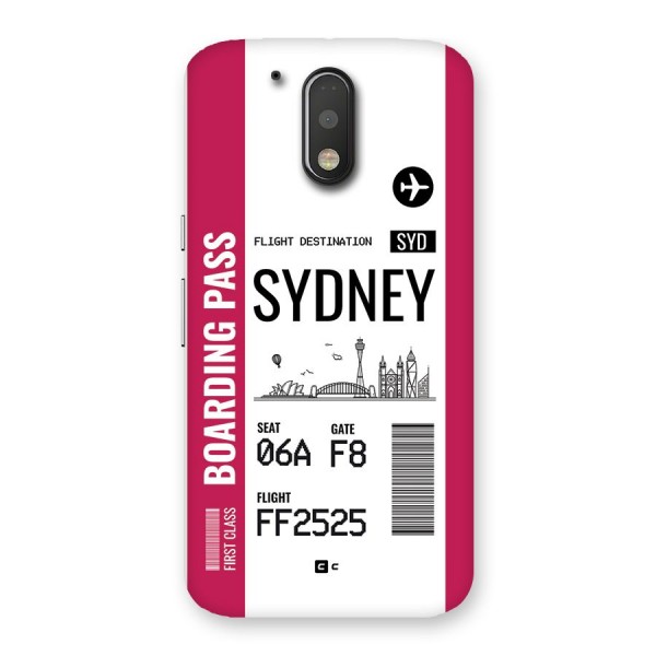 Sydney Boarding Pass Back Case for Moto G4 Plus