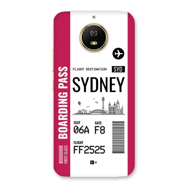 Sydney Boarding Pass Back Case for Moto G5s